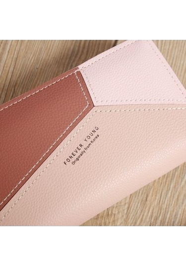 Trendooze Çift Fermuarlı Bayan Uzun Çanta - Ekleme Bozuk Para Çantası - Siyah Siyah