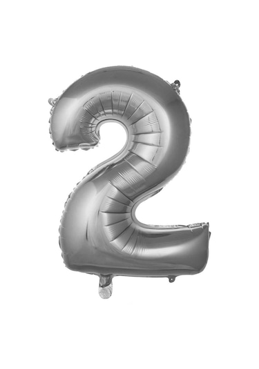 Folyo Balon Rakam Gümüş Renk 34 Inc 76 Cm Helyum Uyumlu 2