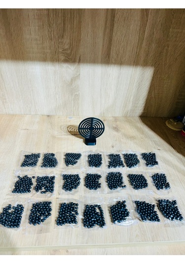 Hedef 9 Cm Siyah Renk + 21 Paket Plastik Boncuk Karışık
