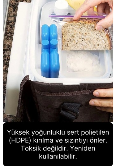 30 Adet Buz Aküsü 12 Saat Termal Soğutma Kamp Piknik Seyahat Yiyecek İçecek Çanta Soğuk Kutusu Çok Renkli