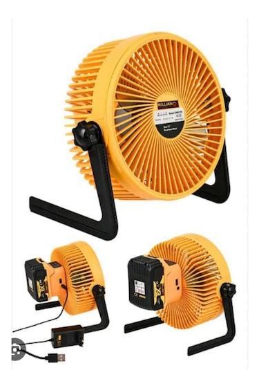 Şarjlı - Usb Girişli Araçlara Uyumlu - Kablolu Vantilatör Masaüstü 8 Inc Pervane Fan