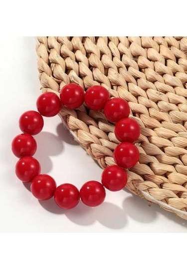 Fastbuy Boho Tarzı Yuvarlak Boncuklu Esnek Bilezik - Kadın Boho Takı 2025 Hediyelik Şelale Yeşili Altın