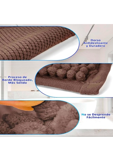 Ximistore9 Banyo İçin 2'li Dikişli Paspas Seti - 40x60cm, Ultra Su Emici, Yumuşak Ve Kalın, Kayma Engellli, Kolay Temizlenir Kahverengi Halı Kahverengi