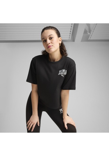 Puma Class Relaxed Crop Tee Siyah Siyah