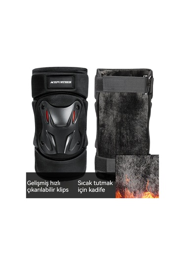 Lokomotif Diz Pedleri Dirsek Rüzgar Geçirmez Sıcak Koruyucu Motosiklet Açık Bacak Pedleri Beyaz - Siyah