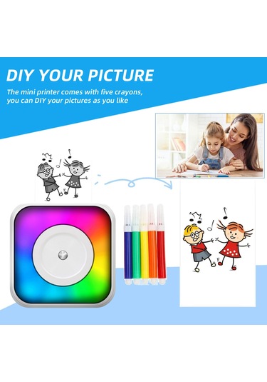 Maiyame Mini Cep Yazıcısı Öğrenciler İçin Uygun Termal Yazıcı Kablosuz Yazıcı Mürekkep Gerektirmez