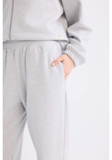 Defacto Coool Beli Paçası Lastikli Basic Düz Jogger Eşofman Altı E1478AX24WNGR210 Gri