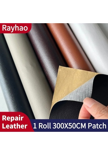 Kendinden Yapışkanlı Deri Döşeme Araba Koltuğu Kanepe Sandalye 300x50 Cm Siyah Black 70x50cm