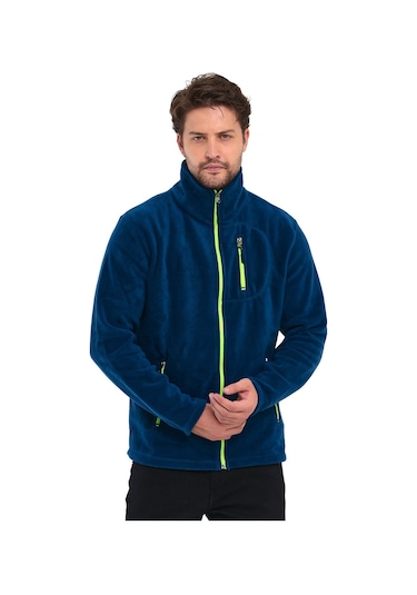 Genıus Store Erkek Polar Tam Fermuarlı 3 Cepli Outdoor Polar Ceket Tactical Flecee Polar-gns İndigo