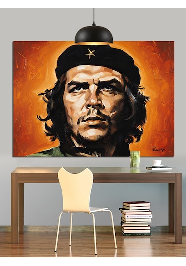 Che Guevara Portresi İllüstrasyonu Dekoratif Kanvas - Mdf Ahşap Tablo