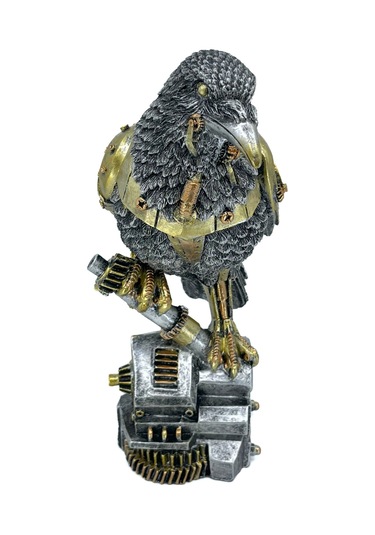 Steampunk Karga Biblo Heykel