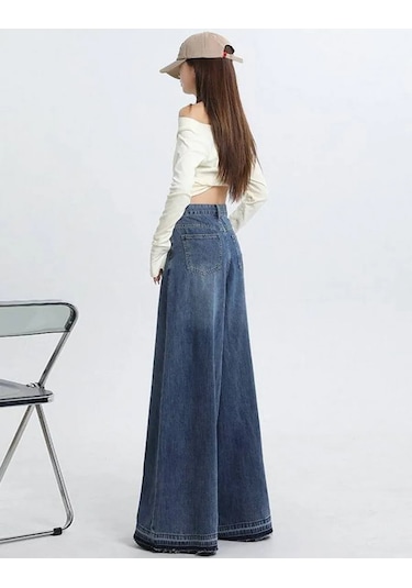 Y2k Oversize Buggy Geniş Ve Düz Çıkan Kot Pantolonlar 431616203 Mavi