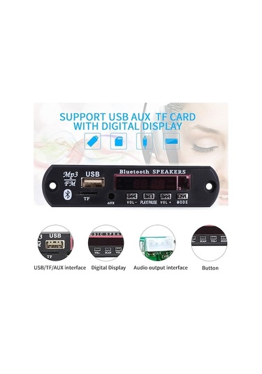 Ganzhoushop Usb Tf Radyo Mp3 Çalar Kablosuz Dekoder - Bluetooth Destekli Mp3 Oynatıcı Ve Radyo Cihazı