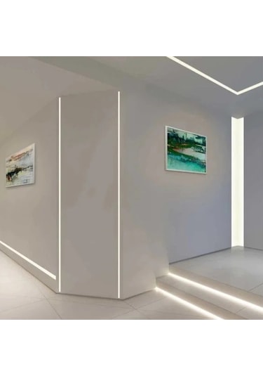 Led Kanal Profil Alüminyum Sıva Altı Kasa 1 Metre 2185 Sa 40x48mm Opak Pleksi Yan Kapak Ve Yay Dahil