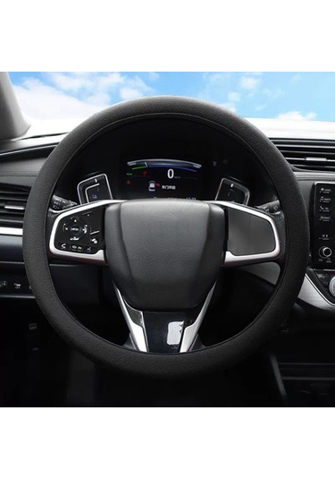 Siyah Seametal Silikon Araba Direksiyon Kılıfı Kaymaz Aşınmaya Dayanıklı Silikon Koruyucu Tekerlek Araba Aksesuarları