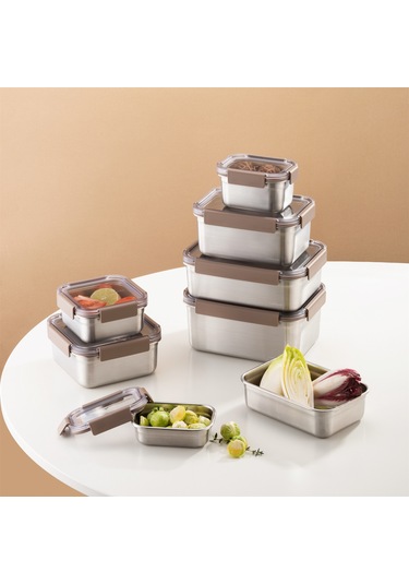 Locknlock Paslanmaz Çelik Fırın & Saklama Kabı Dörtgen Kilitli 2 Lt - Kahverengi Diğer