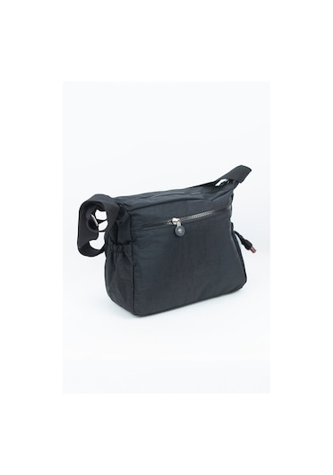 Krinkıl / Klinkır Su Geçirmez Kumaş Çok Gözlü Çapraz Kol ve Omuz Postacı Çantası Siyah 5835 Siyah