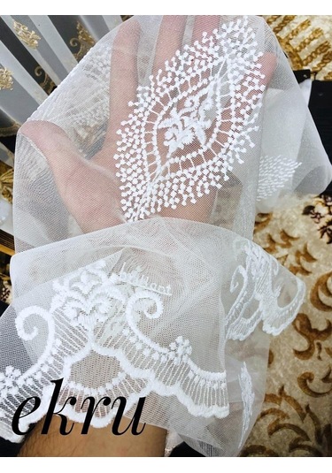 Tül Perde Moss Desen 00U44730 Kodlu Brode Işlemeli Çok Renkli