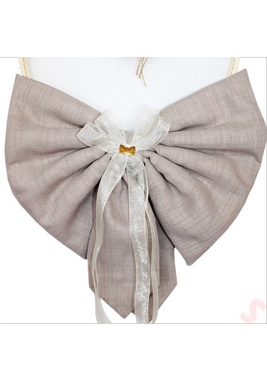 Kasnaklı Fiyonk Ve Ayıcıklı 30cm Kapı Süsü - Toprak Çok Renkli