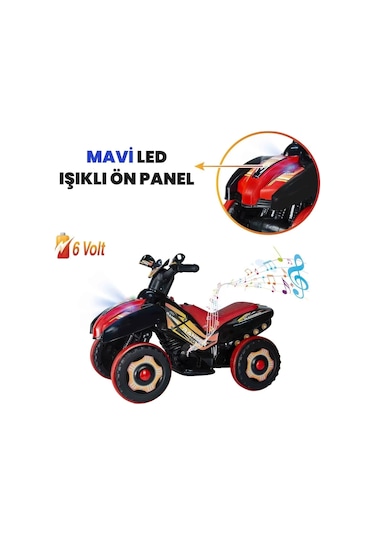 Kumandalı Akülü Araba 6 Volt 2-4 Yaş Siyah