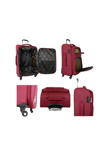 Bagacar Ultra Hafif Körüklü Kumaş 3 Lü Valiz Seti Siyah