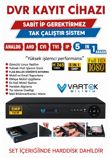 4 Kameralı 1080p İp Güvenlik Kamera Seti 1000gb Hdd Uzaktan İzleme Kolay Kurulum Sesli Kamera