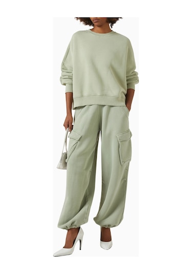 Represent Initial Cargo Sweatpants, Pamuklu Fleece Ve Çok Cepli Lüks Rahatlık Yeşil