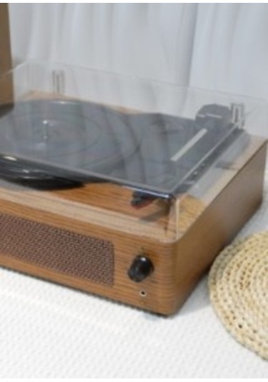 Fomix Fm-108 Kahverengi Hoparlörlü Bluetoothlu Pikap Plak Çalar Kahverengi