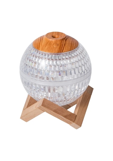 Techbloom Beyaz Crystal Ball Nemlendirici Renkli Gece Işığı Usb Güçlü Abs Malzeme Sessiz Çalışma Ev Ofis