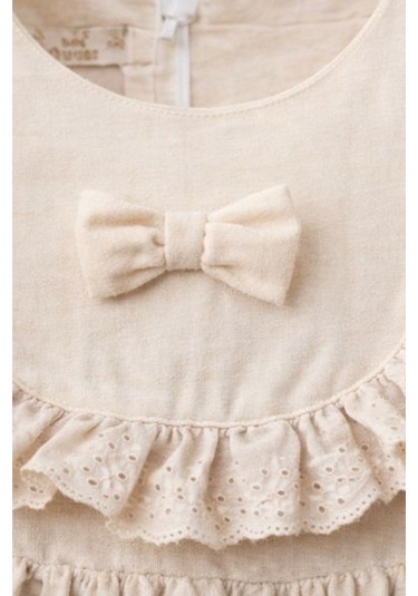 Baby Corner Keten Kız Bebek Elbise Bej