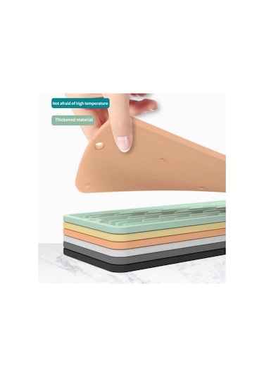 Jms Silikon Pratik Damlalıklı Ped Mutfak Bulaşık Matı Gri