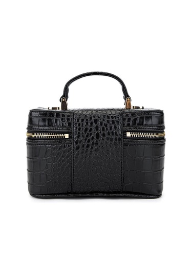 Tamer Tanca Kadın Suni Deri Siyah Kroko El Çantası 1178 4005 Bn Cnt Sk25-26 Sıyah Kroko Siyah