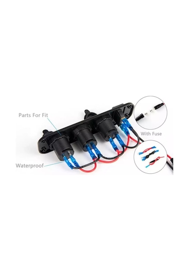 Çift Usb Araç Şarj Soketi Voltmetre Çakmaklık 12V Aç Kapa Anahtar (491910264)