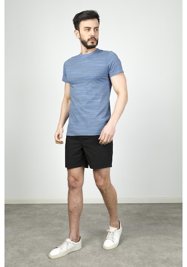 Cazador Erkek Bisiklet Yaka Tshirt 4014 İndigo 001