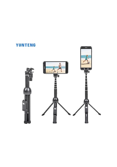 Springsun Tripod Yunteng 2'si 1 Arada Taşınabilir Katlanabilir Telefon Selfie Çubuğu Tripod 7 Bölmeli 113cm