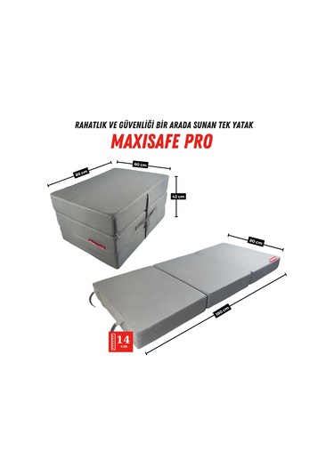 Xpermate Maxisafe Pro Şantiye Yatağı İşçi Yatağı 80x180x14 Cm Gr