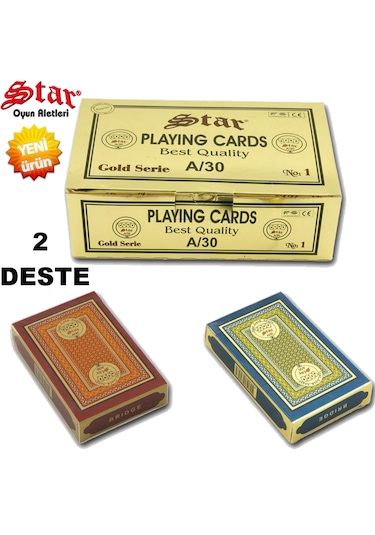 Iskambil Kağıdı Star Oyun 2 Li Set Gold Oyun Kağıdı