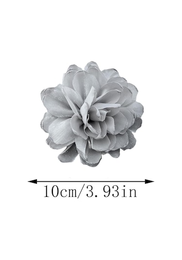 Homyl Kadınlar Için Çiçek Broş Rozeti Büyük Dans Ziyafeti Gri