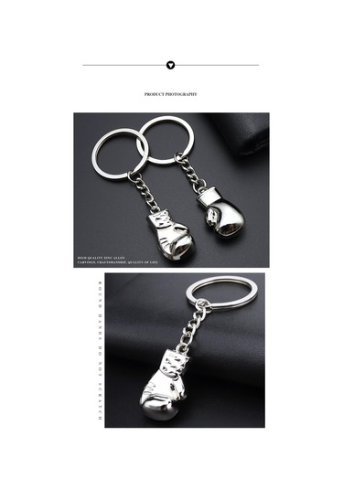 Moveevo Stahl Boxer Eldiven Anahtar Zinciri - Spor Simgesi, Dayanıklı Ve Şık Aksesuar Gümüş