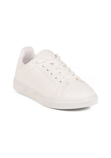 Beyaz Cilt Bağcıklı Hafif Kadın Spor Ayakkabı Mota 600 G Beyaz