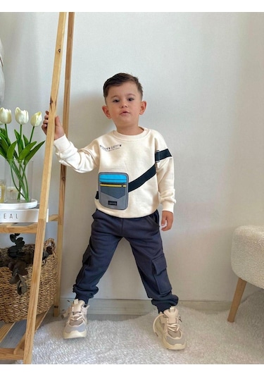 Yeni Sezon Erkek Çocuk Kargo Cepli 2 Parça Eşofman Takımı