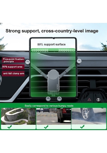 Wondernest Oatsbasf Araba Yerçekimi Metal Braketi Siyah - Araç Aksesuarı Siyah