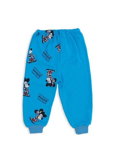Erkek Bebek Mickey Mouse Baskılı Şapkalı Alt Üst 2'li Takım 001