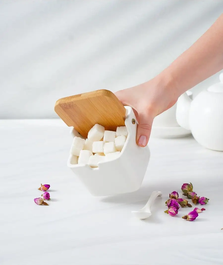 Skyphos Kapaklı Ve Kaşıklı Şekerlik 280 Ml 139442610 Beyaz