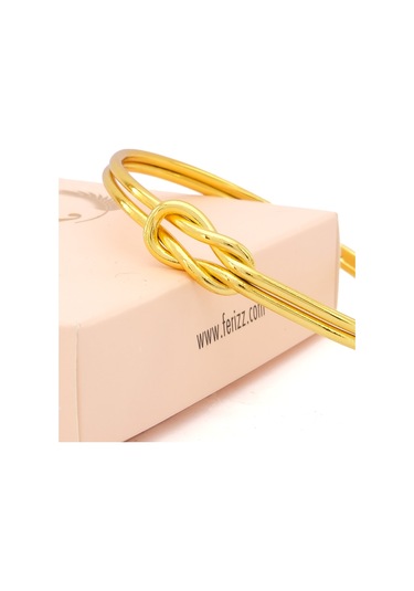 Altın Kaplama İmitasyon Düz Model Ajda Aşk Düğümü Bilezik Blz-3116 Altın