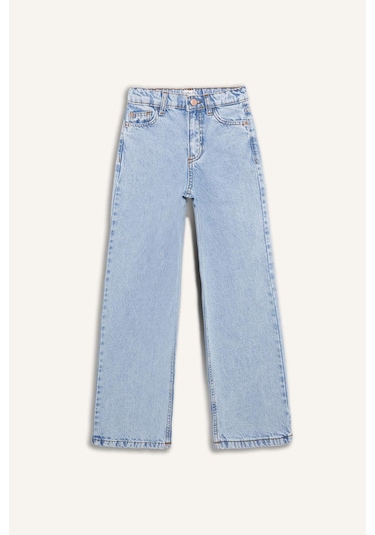 Defacto Kız Çocuk Wide Leg Geniş Paça Jean Pantolon D6485a825smnm39 Mavi