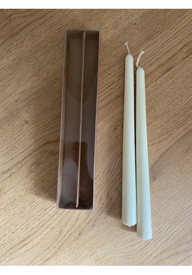 Şamdan Mum - 2 'lü Set % 100 Soya Wax Doğal Mum Doğal Renk