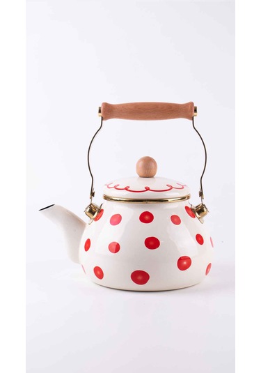 Merry Yılbaşı Özel Emaye Kettle Krem