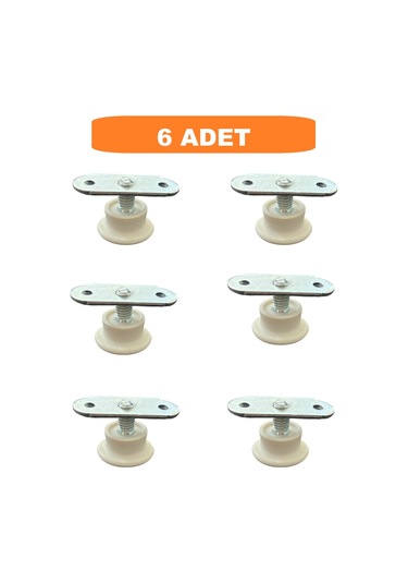 Homdep Masa Sandalye Dolap Sehpa Ayarlanabilir Yükseltme Ayağı M8 Beyaz Rotil Ayak 6 Adet Beyaz