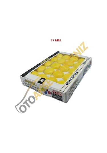 A Kalite Mefsa Bijon Kapağı Düz 17 Mm Sarı 20 Li Set